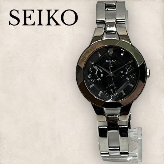 【少し傷あり 動作未確】SEIKO LUKIAセイコー ルキア腕時計 アナログ シルバー ブラック SY89-0A70  202408-0494