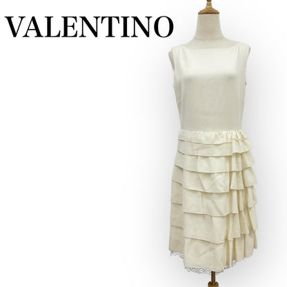 【目立った傷や汚れなし】VALENTINO ヴァレンティノ ワンピース ホワイト サイズ8 レディース