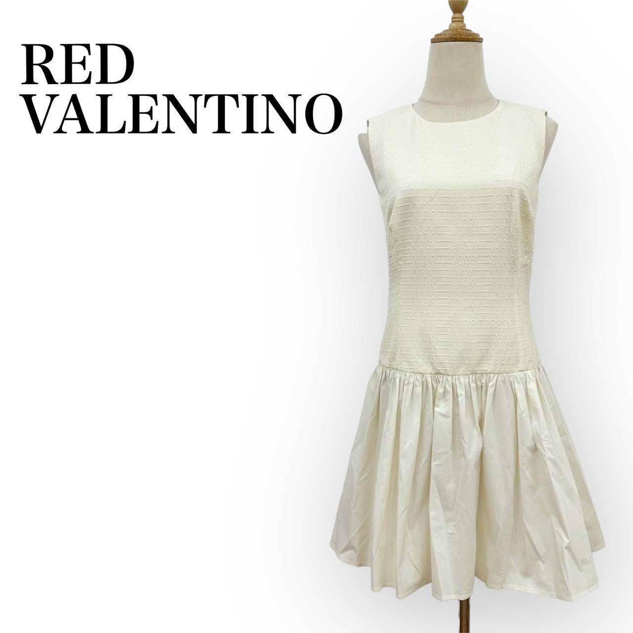 【目立った傷や汚れなし】RED VALENTINO レッドヴァレンティノ サイズ40 ホワイト ワンピース