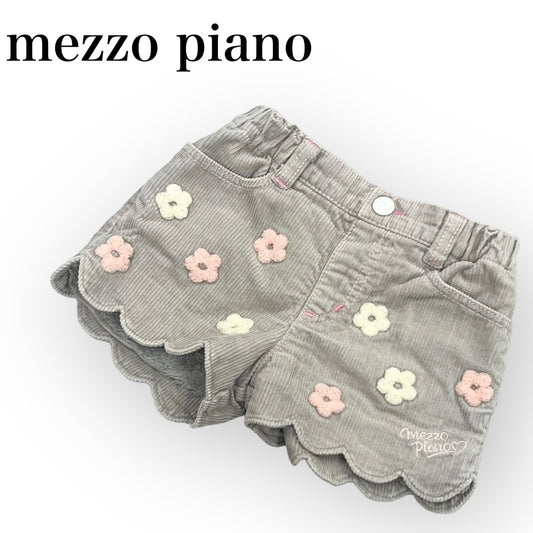 mezzo piano メゾピアノ ショートパンツ ホットパンツ 女の子 子供服 90 グレー 小花 ピンクホワイト