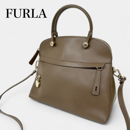 FURLA フルラ パイパー 2wayハンドバッグ ショルダーバッグ レザー ブラウン