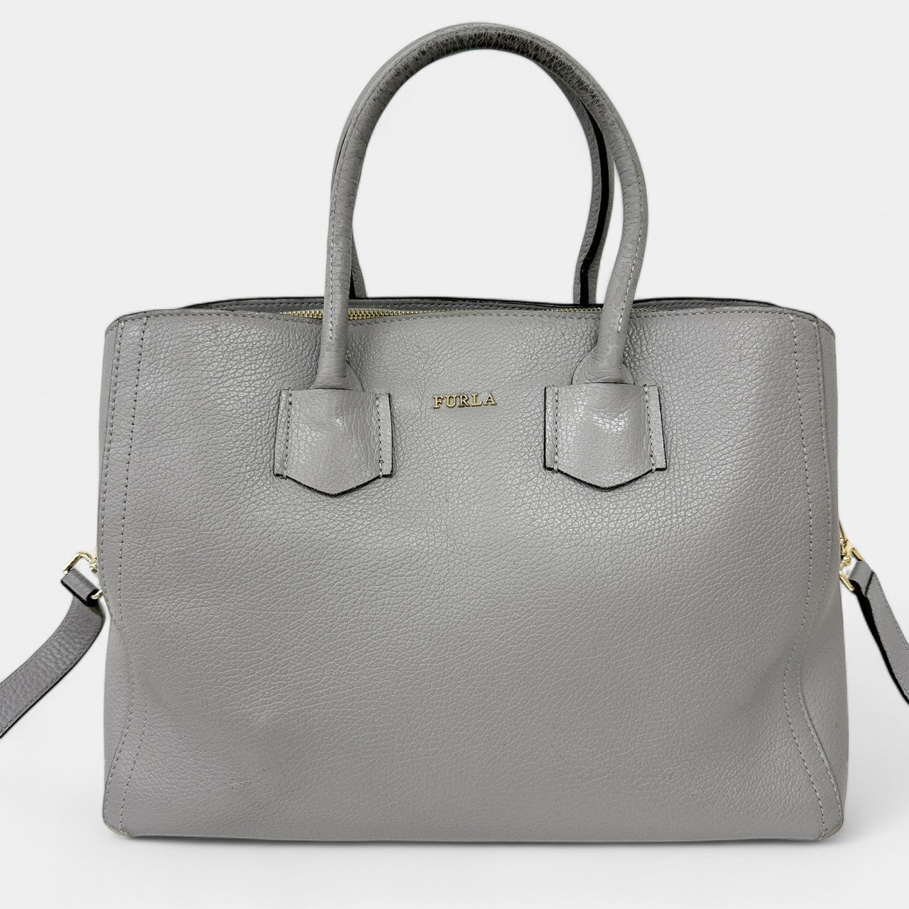 FURLA フルラ 2way ハンドバッグ ショルダーバッグ グレー F7590