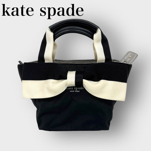 kate spade ケイトスペード ハンドバッグ ブラック ホワイト リボン