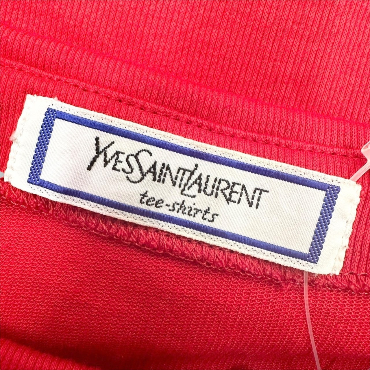 YVES SAINT LAURENT イヴ・サンローラン オフショルダー ボタンデザイン カットソー M レッド 赤