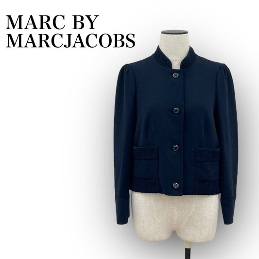 MARC BY MARCJACOBS マークバイマークジェイコブス ジャケット スタンドカラー ネイビー 紺 ボタン透明 サイズ：2