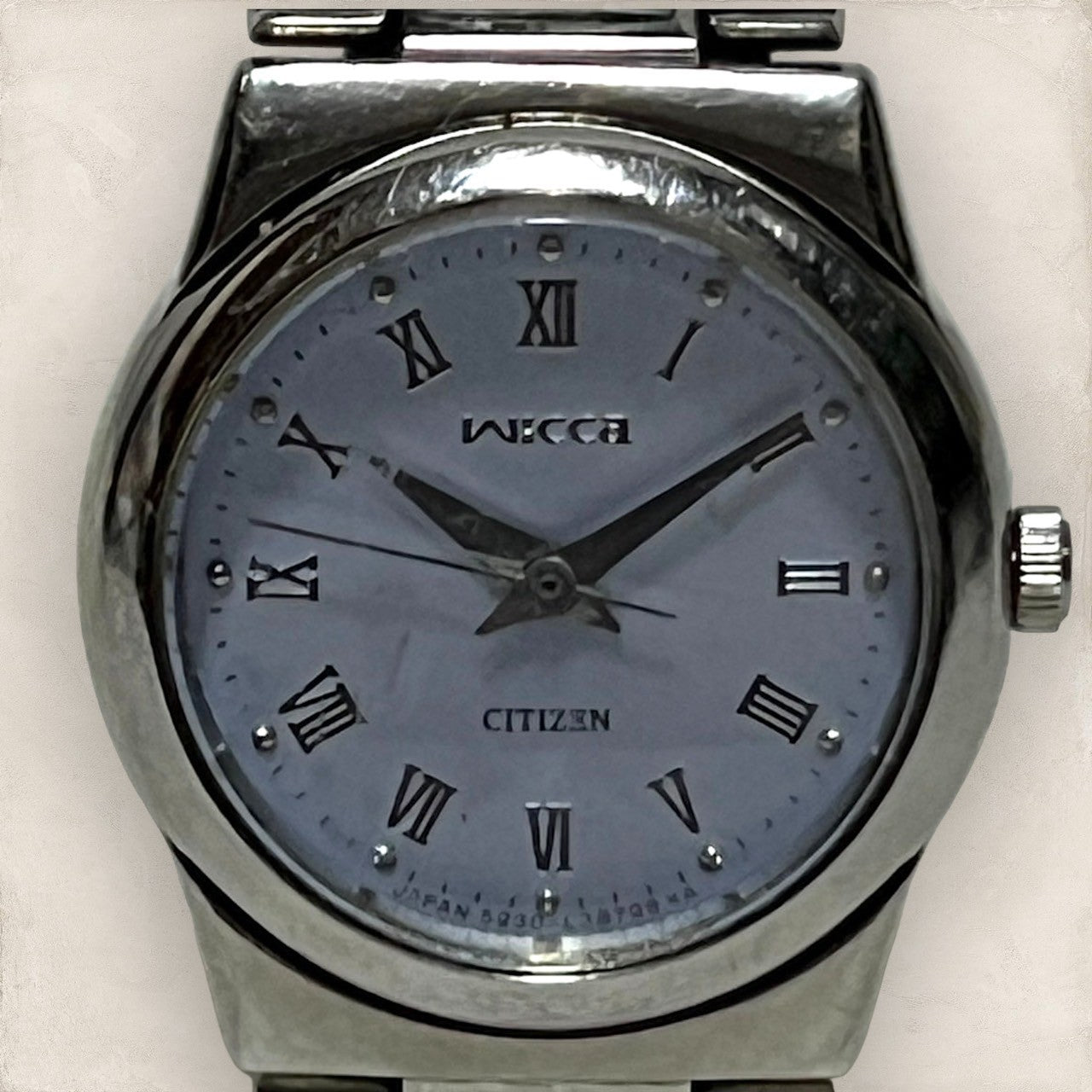 【少しくすみ傷あり動作未確認】CITIZEN シチズン　Wicca　アナログ　腕時計 シルバー ブルー 5930-L20735 202408-0490