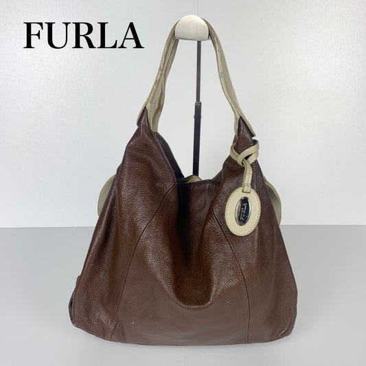 【傷あり】FURLA フルラ ハンドバック レザー ブラウン 茶色 202401-1018　