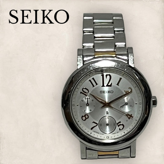 【少し傷あり 動作未確認】SEIKO LUKIA セイコー ルキア腕時計 アナログ シルバー ホワイト　5Y89-0AR0 202408-0493