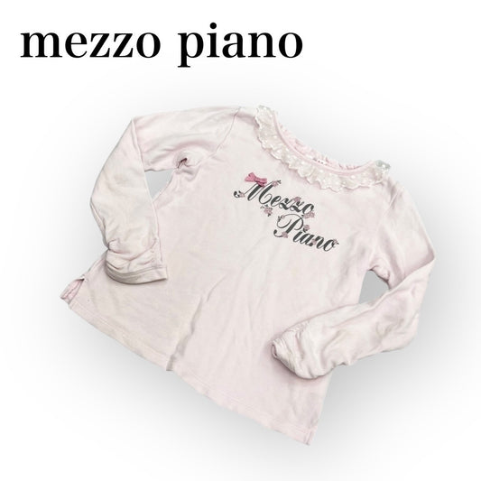 mezzo piano メゾピアノ 長袖Tシャツ カットソー 子供服 女の子 キッズ サイズ120 ピンク レース