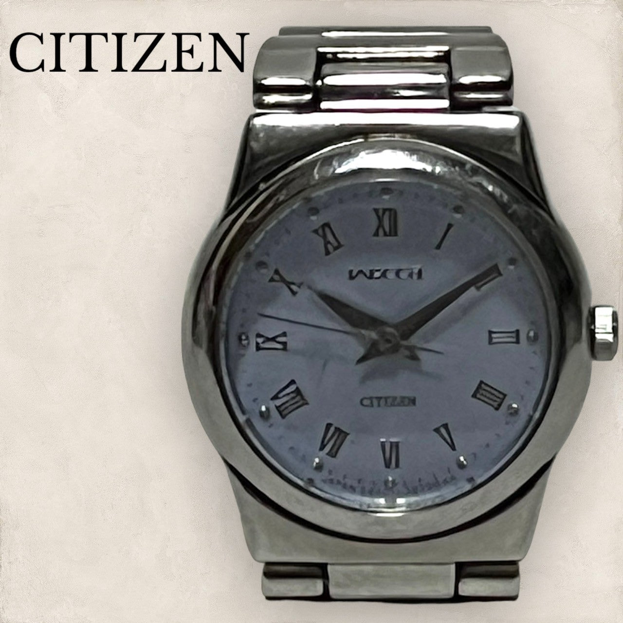 【少しくすみ傷あり動作未確認】CITIZEN シチズン　Wicca　アナログ　腕時計 シルバー ブルー 5930-L20735 202408-0490