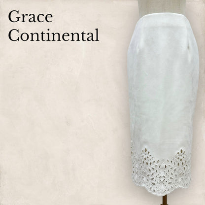 【美品】GRACE CONTINENTAL グレースコンチネンタル ミディ丈 デザインラップスカート サイズ34ホワイト 202408-0415