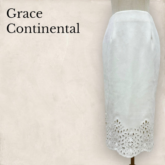 【美品】GRACE CONTINENTAL グレースコンチネンタル ミディ丈 デザインラップスカート サイズ34ホワイト 202408-0415