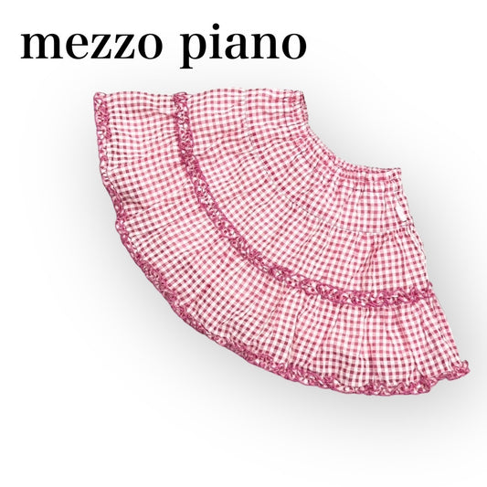 mezzo piano メゾピアノ フレアスカート 女の子 子供服 サイズ100 レッド チェック フリル