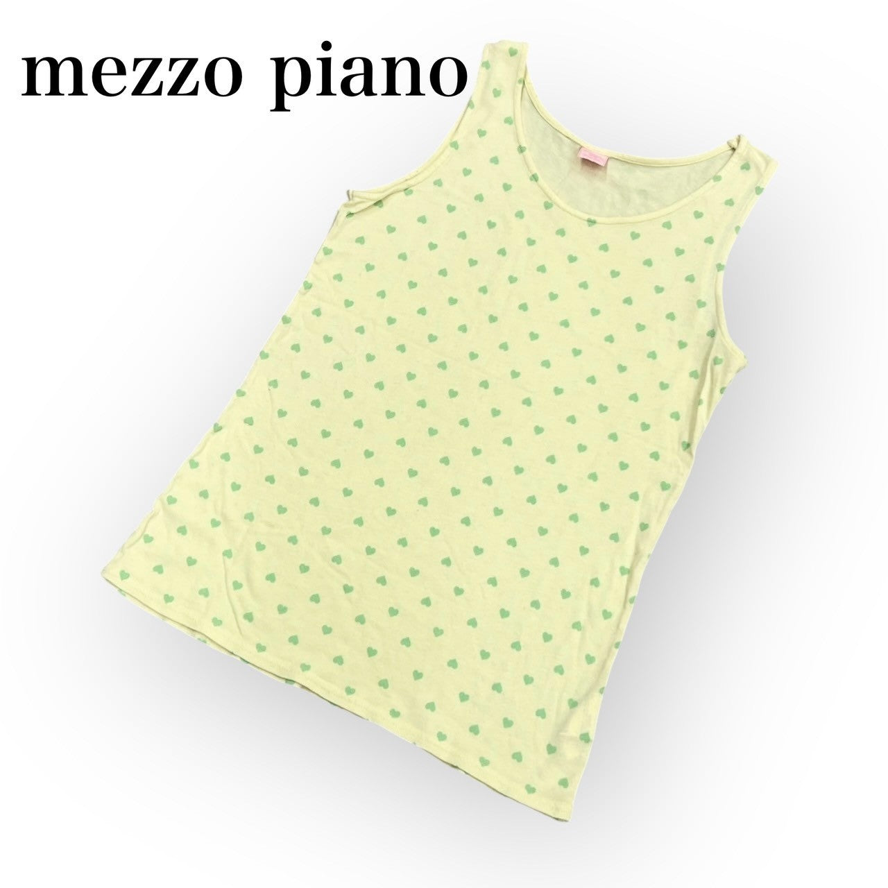 mezzo piano メゾピアノ タンクトップ ノースリーブ 子供服 女の子 150 イエロー グリーン ハート