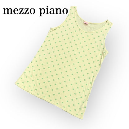 mezzo piano メゾピアノ タンクトップ ノースリーブ 子供服 女の子 150 イエロー グリーン ハート