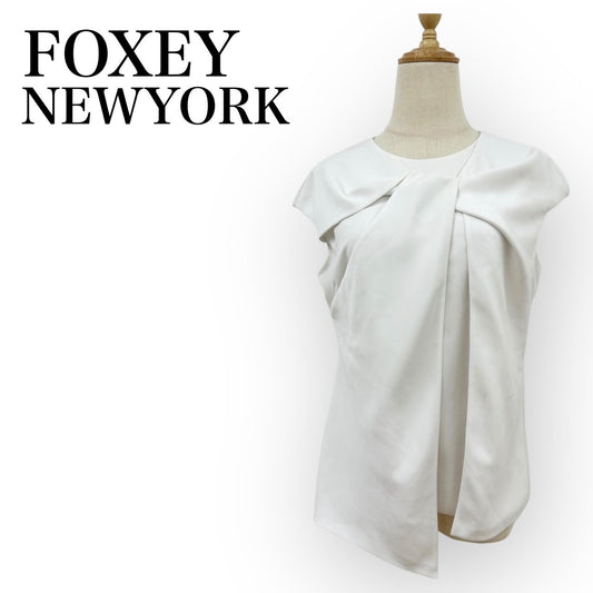 【シミあり】FOXEY NEWYORK フォクシーニューヨーク ブラウス サイズF ホワイト シミあり