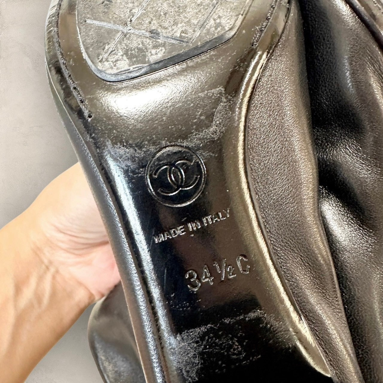 【極美品】CHANEL シャネル COCOマーク ラムレザー ショートブーツ サイズ 34.5 黒 ブラック 202406-2009