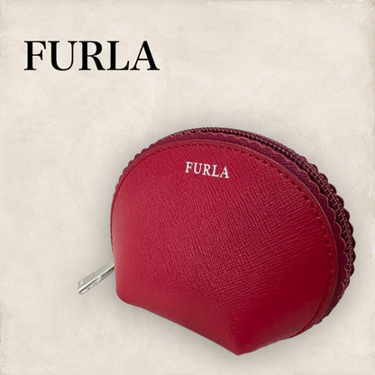 【極美品】FURLA フルラ ミニポーチ 赤202406-2026