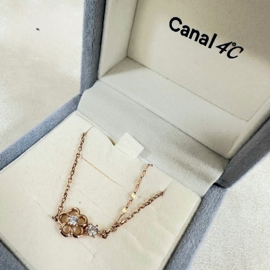 【箱付・美品】Canal4℃ ヨンドシー フラワーモチーフブレスレット ゴールド シルバー 202406-2089