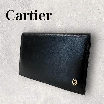 【使用感あり】Cartier カルティエ メンズ カードケース ブラック 黒 202406-0129