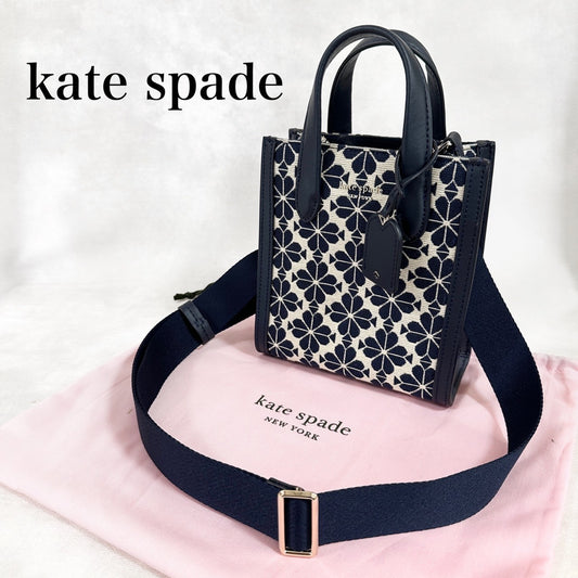 【未使用に近い】katespade New York ケイトスペードニューヨーク ミニショルダーバッグ ネイビー 202406-0124