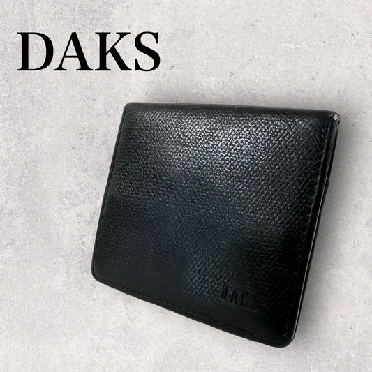 【使用感、汚れあり】DAKS ダックス メンズ コインケース 小銭入れ 黒 ブラック 202406-0133