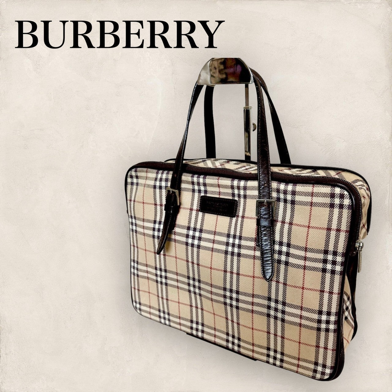 【美品】BURBERRY バーバリー ノバチェック キャンバス×レザー ２WAY ハンドバッグ  202406-2008