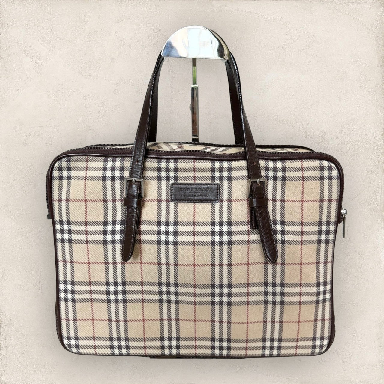 【美品】BURBERRY バーバリー ノバチェック キャンバス×レザー ２WAY ハンドバッグ  202406-2008