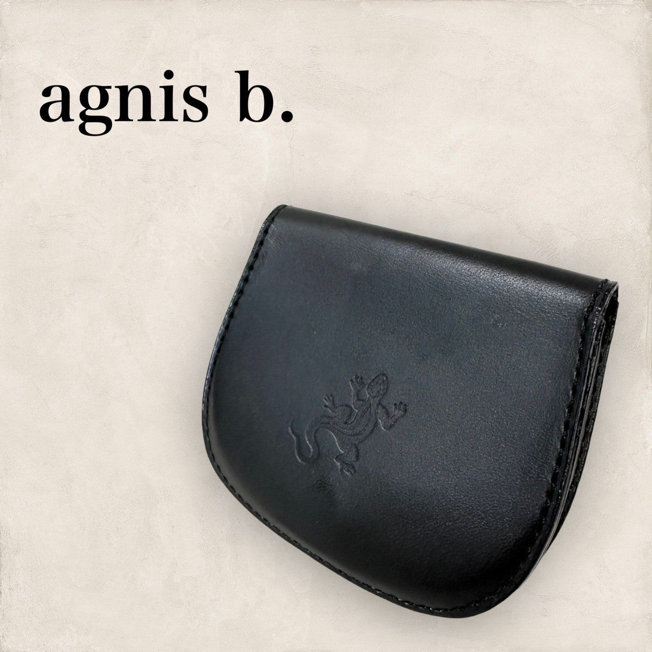 【目立った傷や汚れなし】agnis b. アニエスベー コインケース 小銭入れ レザー 黒 ブラック202406-2028