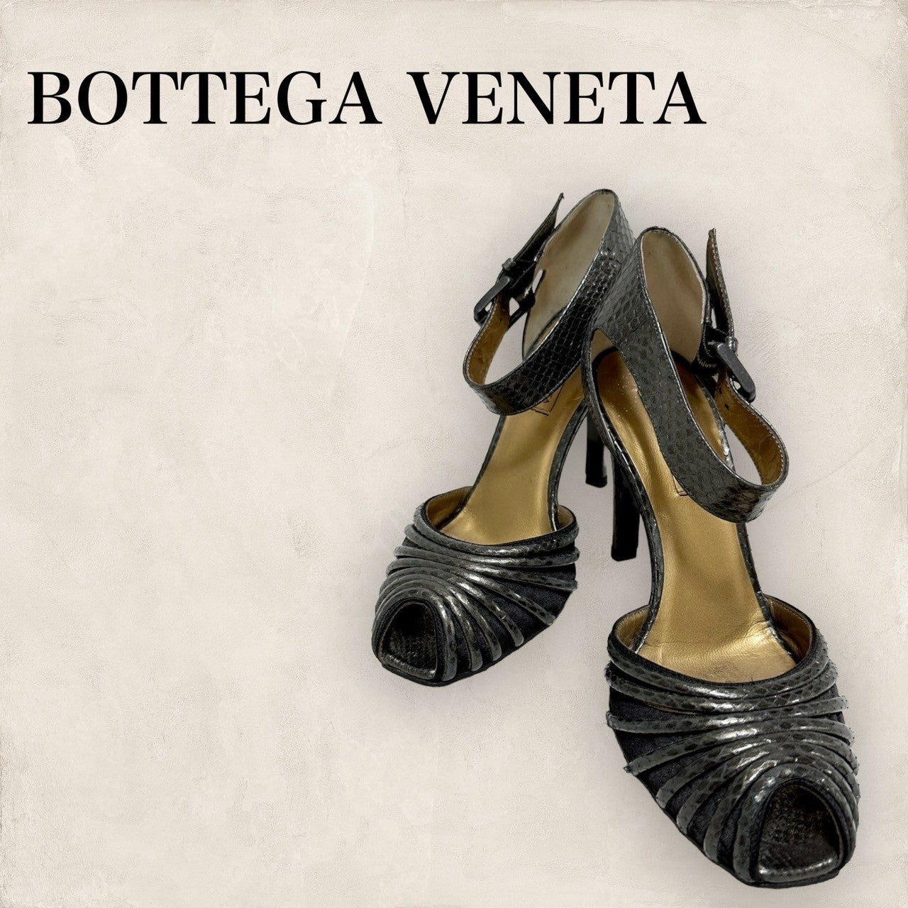 【やや傷や汚れり・保存袋箱付き】Bottega Veneta ボッテガヴェネタ オープントゥパンプス ブラック 黒  サイズ36 202406-2117