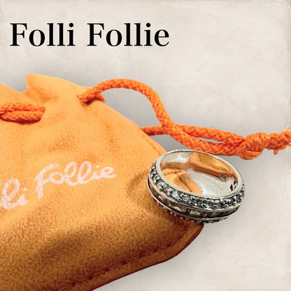 【袋付・美品】Folli Follie フォリフォリ ストーンリング 指輪 シルバー 13 202406-2094