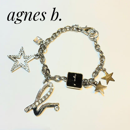 【美品】agnes b.アニエスベー バッグチャーム シルバー 202406-0262