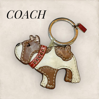 【やや傷や汚れあり】COACH コーチ キーリング キーホルダー 犬デザイン シルバー  202406-0287