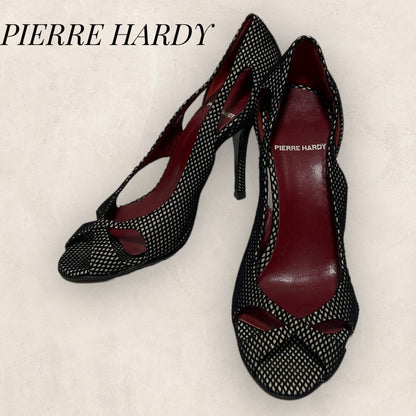 【美品】PIERRE HARDY ピエールアルディ パンプス オープントゥ ブラック 黒 サイズ38 202406-0217