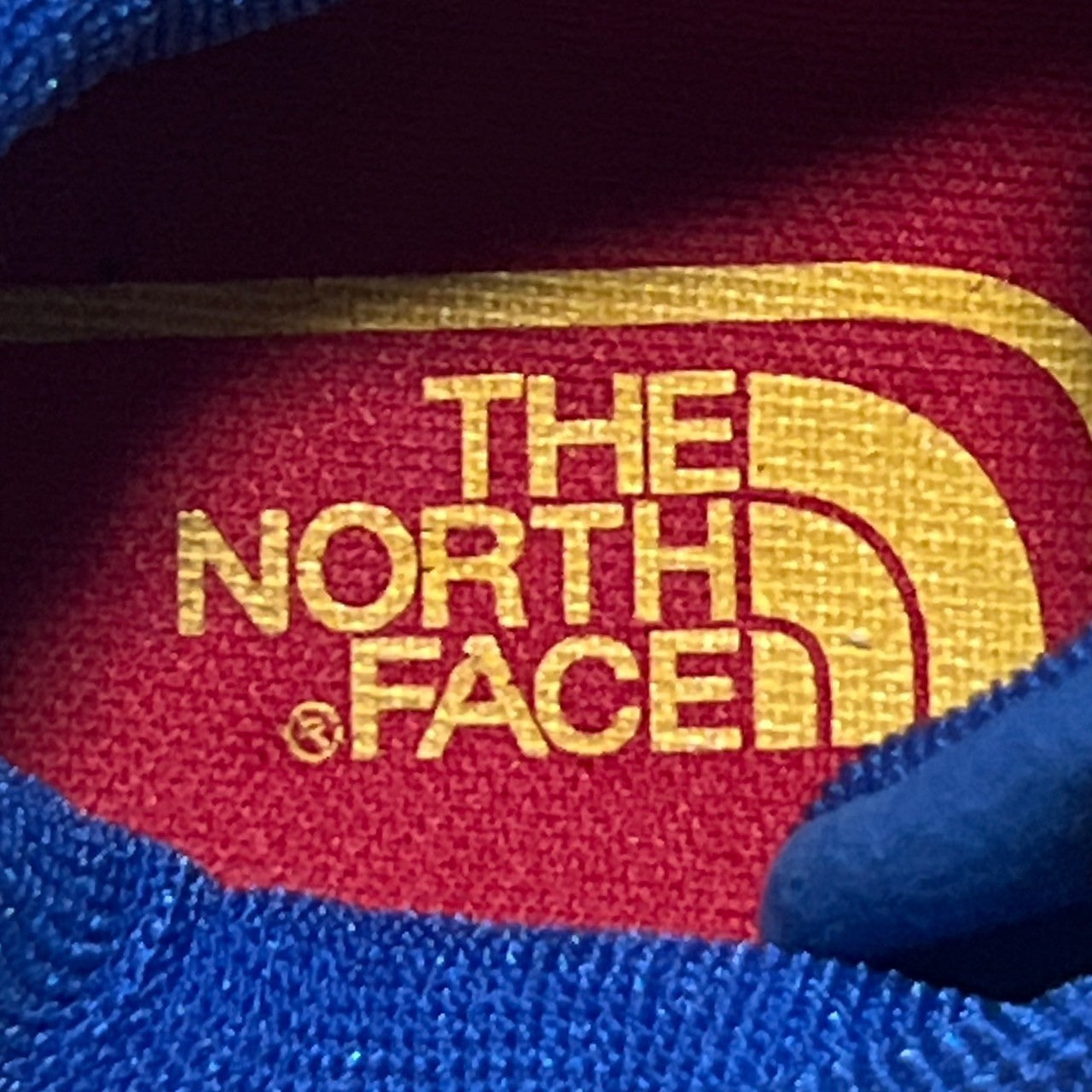 【少し汚れあり】THE NORTH FACE ザノースフェイス スニーカー マラソン オレンジブルー 青 サイズ5.5 202406-0228