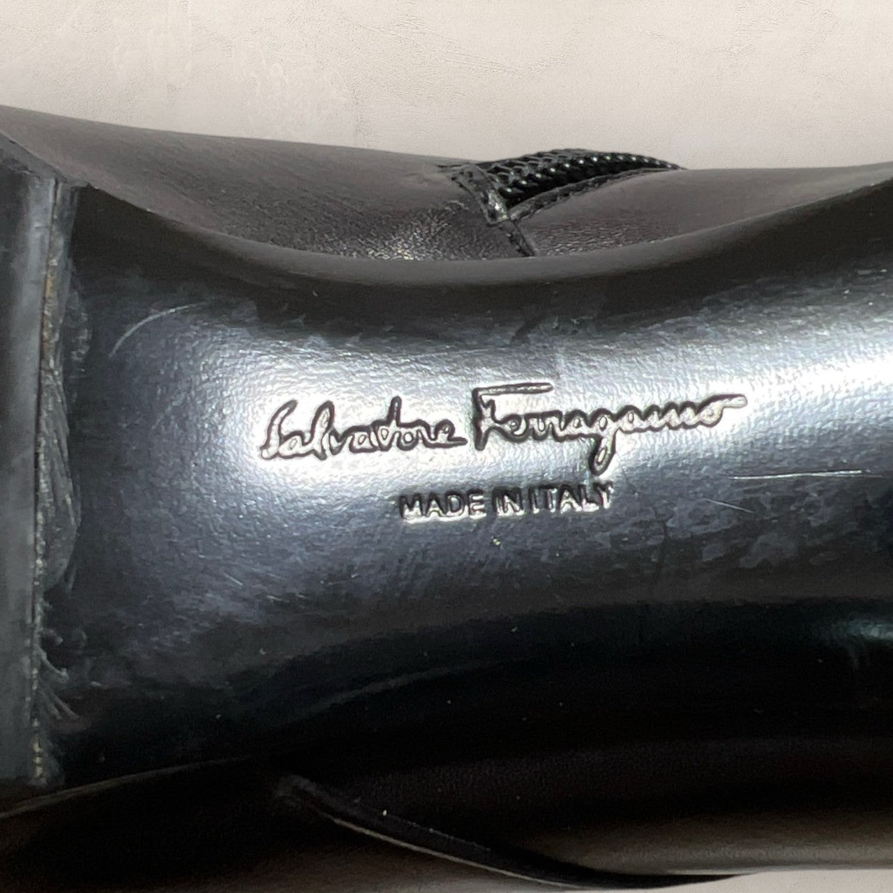 【美品・保存袋】Salvatore Ferragamo サルバトーレフェラガモ ショートブーツ ヒール ブラック 黒 サイズ5 1/2 202406-0199