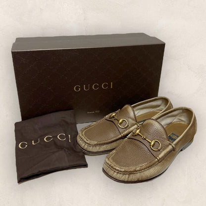 【少々使用感あり・専用箱袋付き】GUCCI グッチ ローファー ブラウン 茶色 サイズ6 メンズ 専用箱袋あり 202406-0206