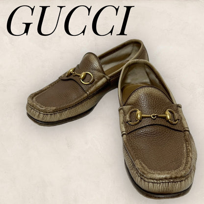 【少々使用感あり・専用箱袋付き】GUCCI グッチ ローファー ブラウン 茶色 サイズ6 メンズ 専用箱袋あり 202406-0206