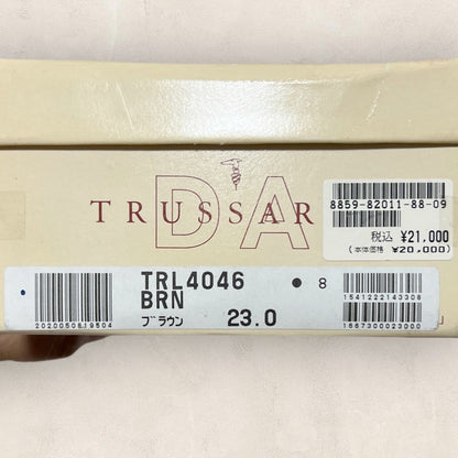 【美品・専用箱あり】TRUSSARDI トラサルディ サンダル スエード風 ブラウン 茶色 サイズ23 専用箱あり 202406-0204