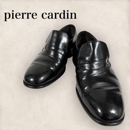 【使用感あり】pierre cardin ピエールカルダン ローファー ビジネスシューズ レザーメンズ ブラック 黒 サイズ25 202406-0179