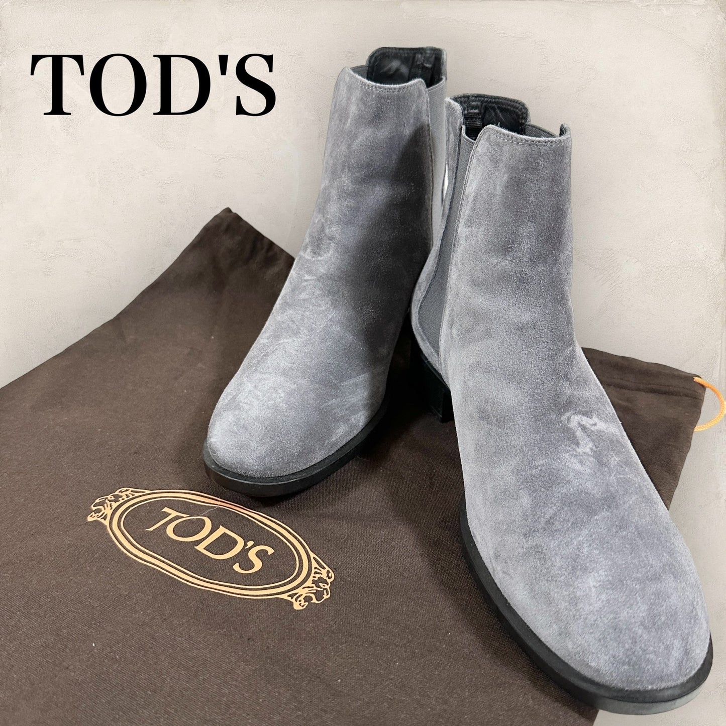 【やや色抜けあり・袋付き】TOD'S トッズ ショートブーツ スエード グレーサイズ37 202406-0178