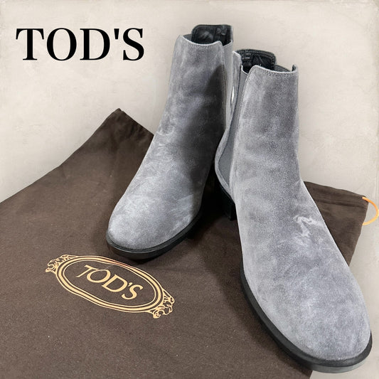 【やや色抜けあり・袋付き】TOD'S トッズ ショートブーツ スエード グレーサイズ37 202406-0178