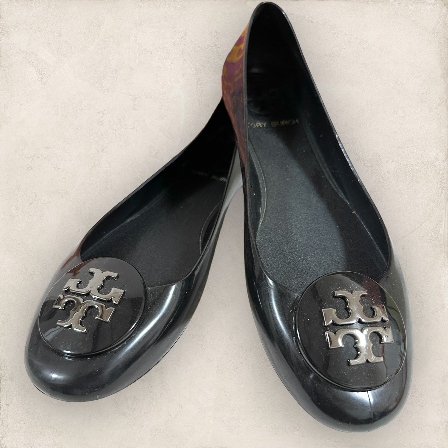 【ややスレあり・箱付き】Tory Burch トリーバーチ フラットシューズ バレエシューズ ブラック 黒 202406-0186