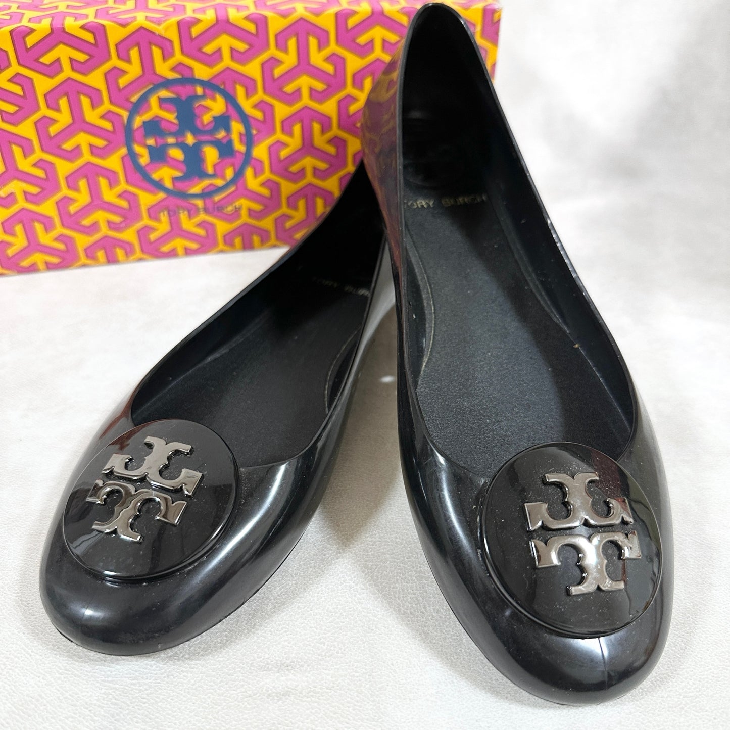 【ややスレあり・箱付き】Tory Burch トリーバーチ フラットシューズ バレエシューズ ブラック 黒 202406-0186