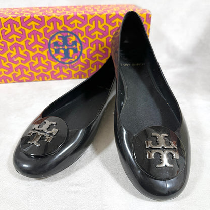 【ややスレあり・箱付き】Tory Burch トリーバーチ フラットシューズ バレエシューズ ブラック 黒 202406-0186