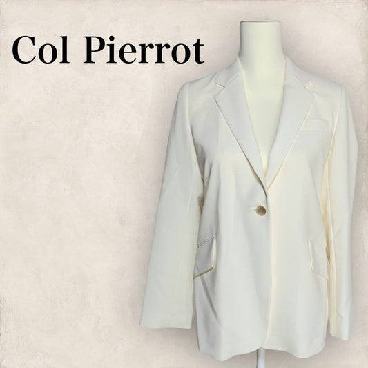 【美品】Col Pierrot コル ピエロ ジャケット シングルボタン  オフホワイト サイズ38 202406-0296