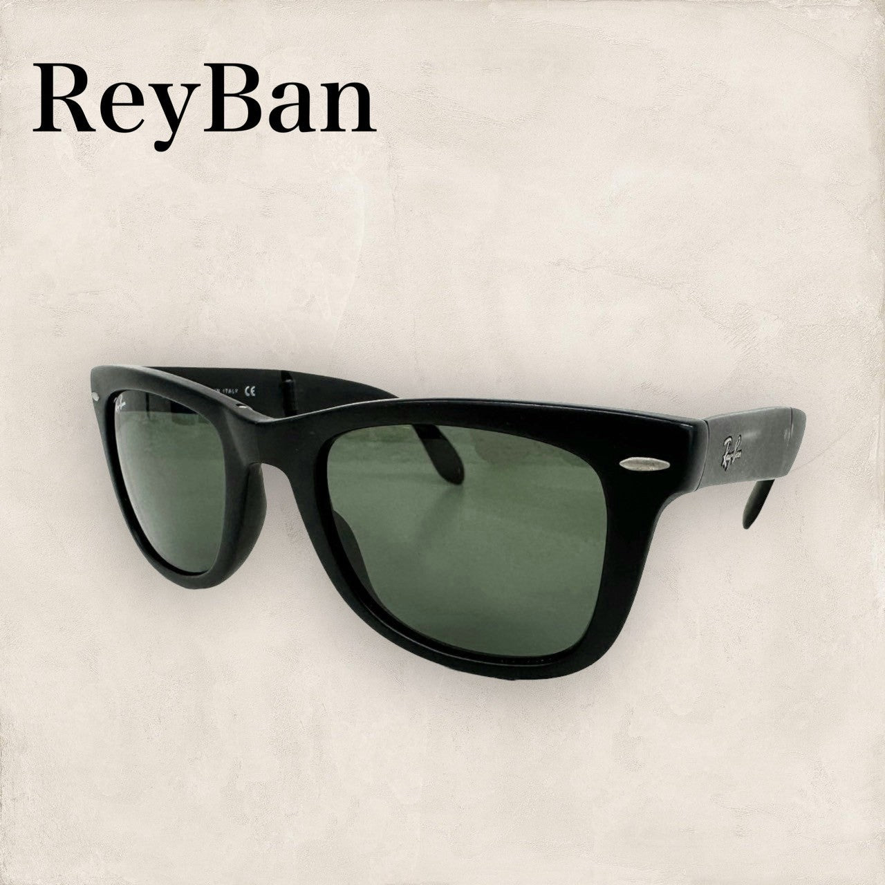 【少々レンズ汚れあり】ReyBan レイバン　サングラス　ブラック　RB4105 601-S 折りたたみ式  202406-0350