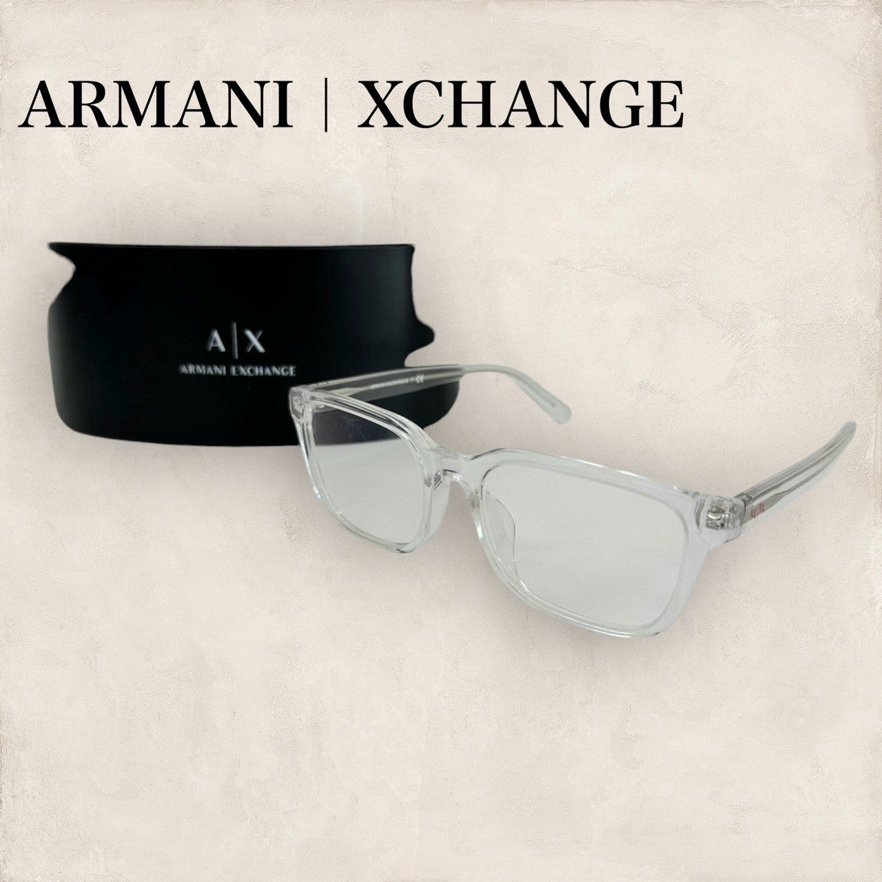 【目立った傷なし】ARMANI｜XCHANGE アルマーニエクスチェンジ　クリア　ケース付き　AX3071F 8235  202406-0346