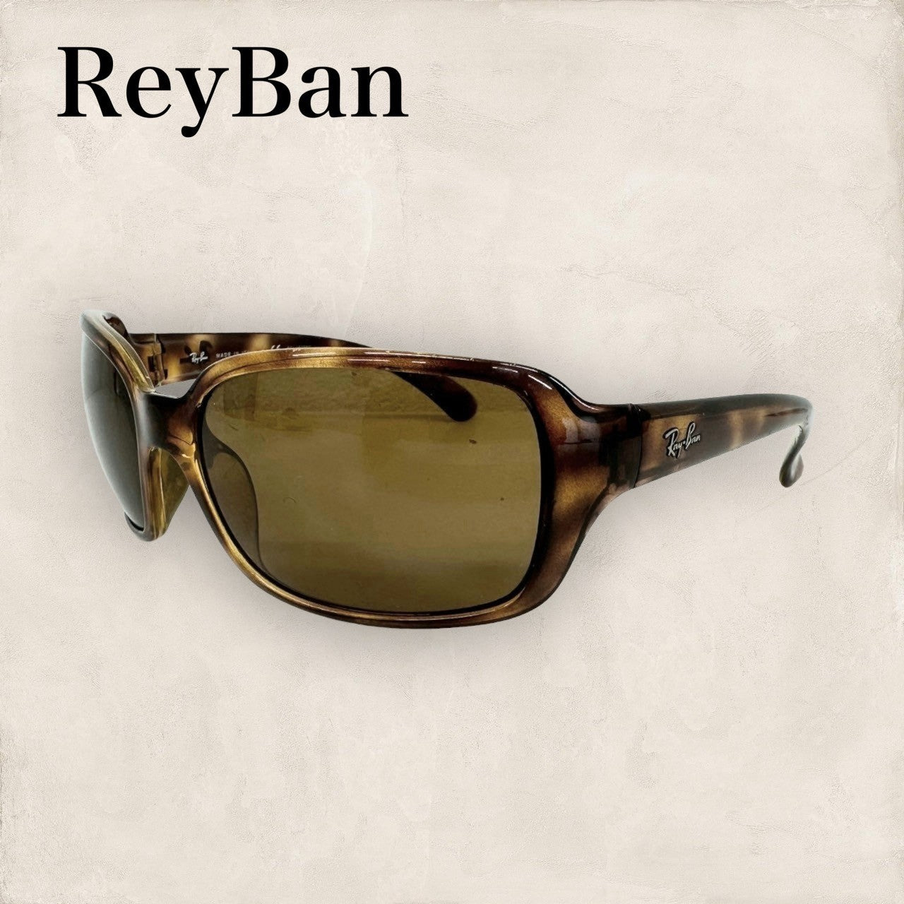 【テンプル傷レンズ汚れあり】ReyBan レイバン サングラス べっこう風 ブラウン 茶色RB4066 642/57 202406-0355