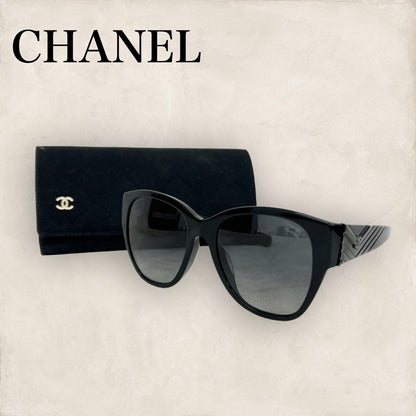 【歪みあり・ケース付き】CHANEL シャネル サングラス ブラック 黒 ココマーク 5412-A 202406-0356